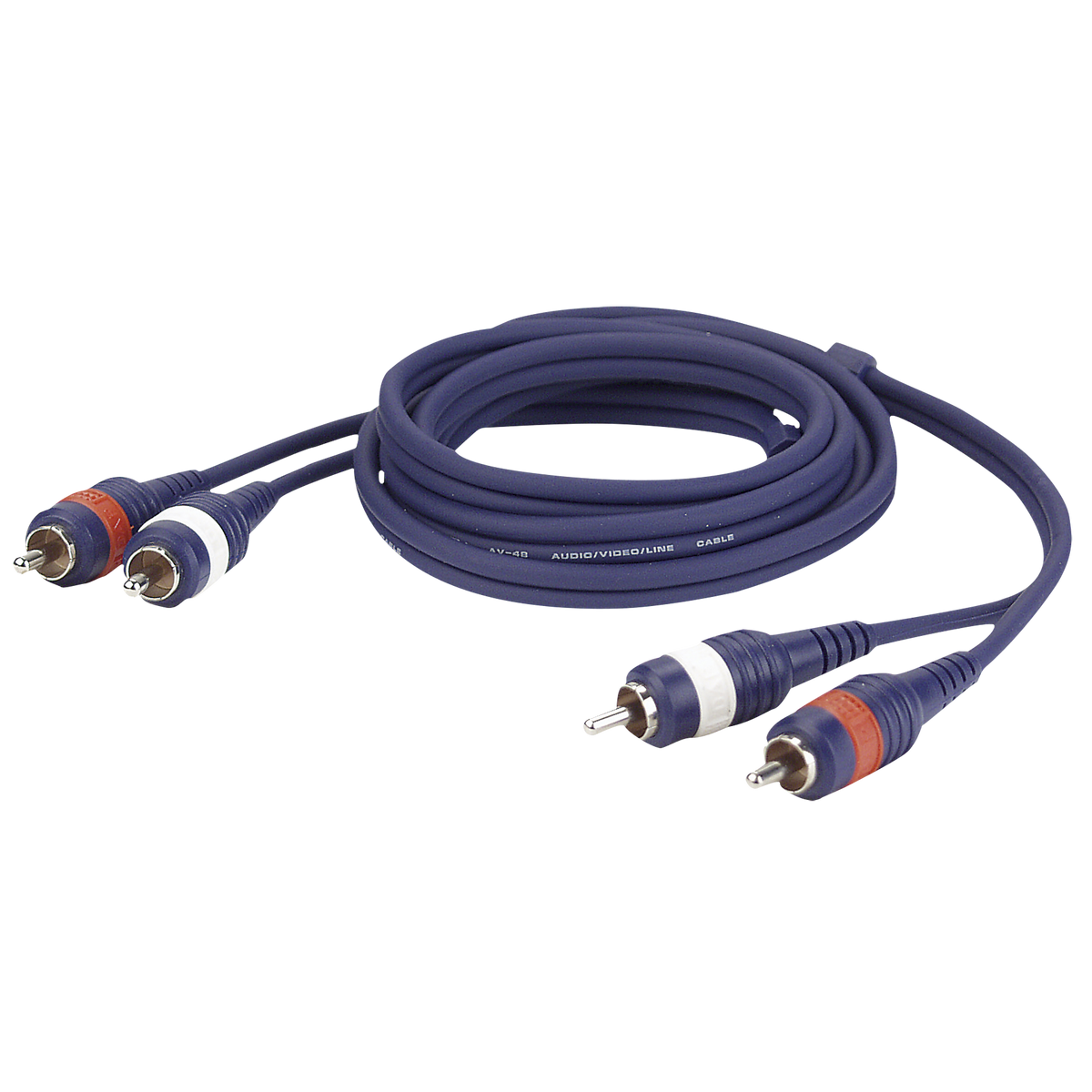 Linjekabel 2 × RCA hane V/H till 2 × RCA hane V/H, 0,75 m