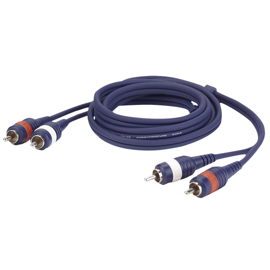 Linjekabel 2 × RCA hane V/H till 2 × RCA hane V/H, 0,75 m