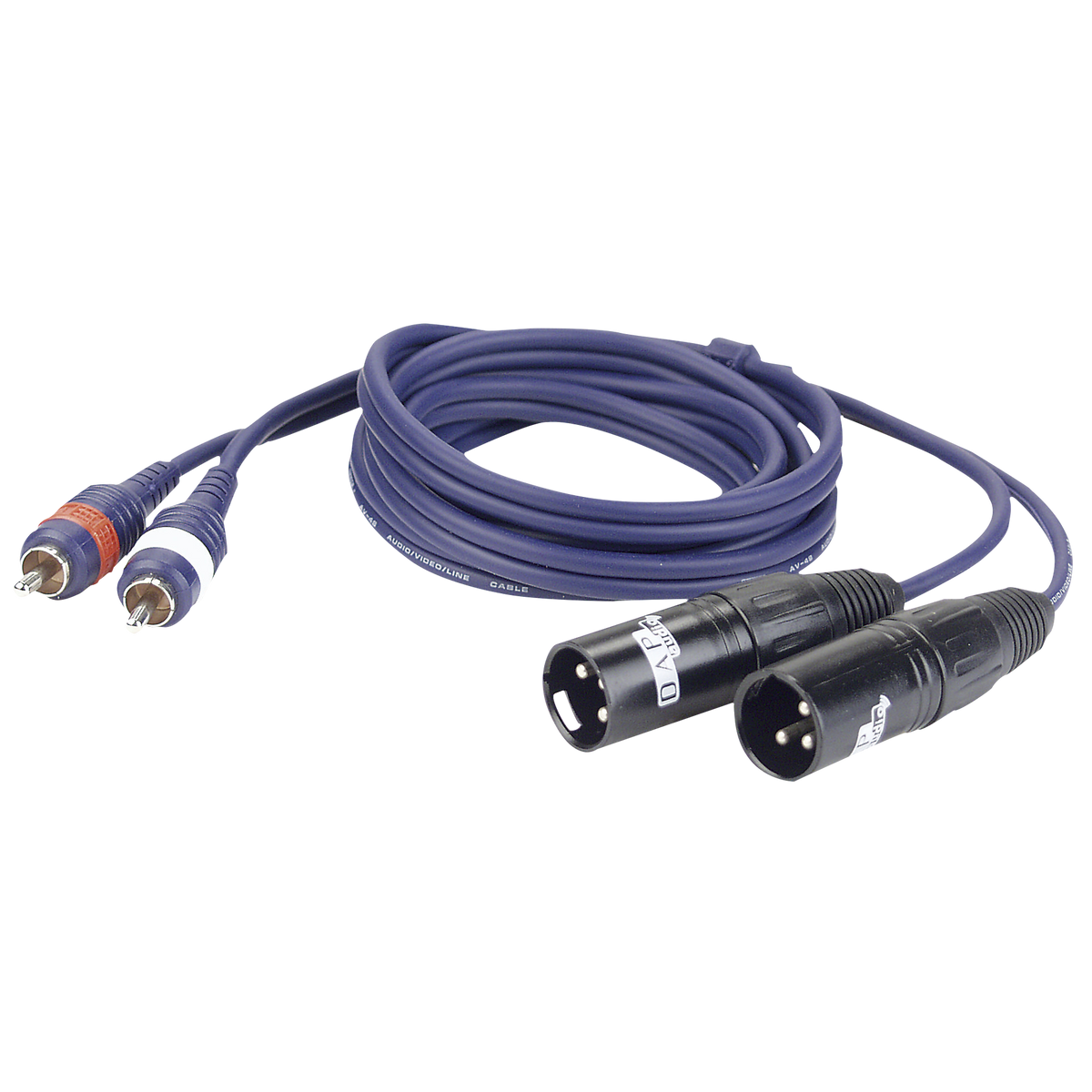 Linjekabel 2 × RCA hane V/H till 2 × XLR 3-polig hane, 3 m