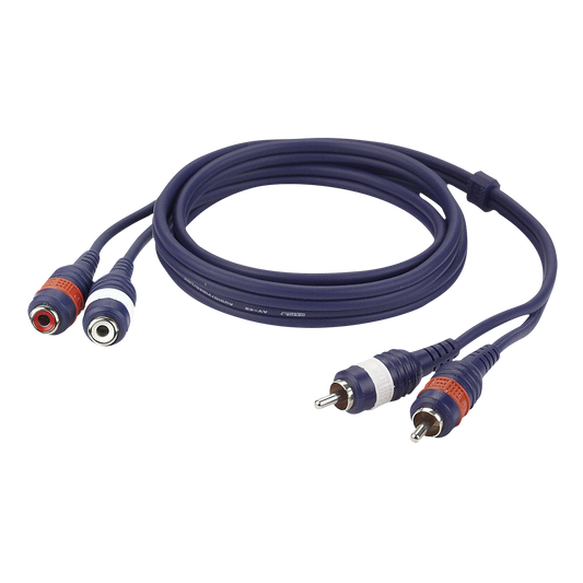 Linjekabel 2 × RCA hane V/H till 2 × RCA hona V/H, 6 m