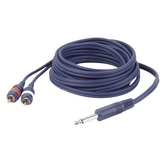 Y-kabel teleplugg mono till 2 × RCA hane V/H, 1,5 m