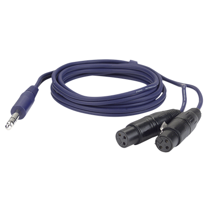 Y-kabel 2 × balanserad XLR 3-polig hona till teleplugg stereo, 1,5 m