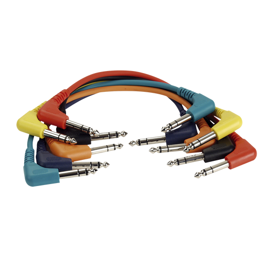 Patchkabel balanserad 90° till 90°, 6 färger, 90 cm