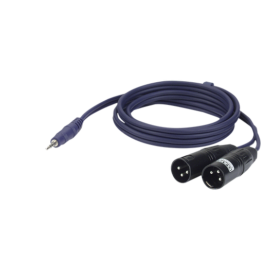 FL46150 – Y-kabel miniteleplugg stereo till 2 × XLR 3-polig hane, 1,5 m