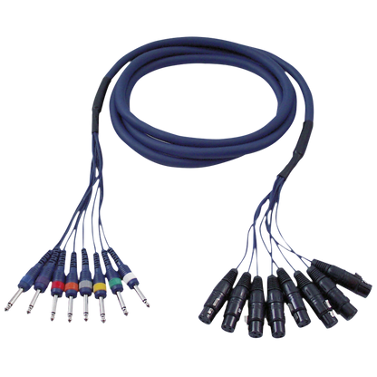 Studiosnake 8 × XLR hona till 8 × teleplugg mono, 3 m