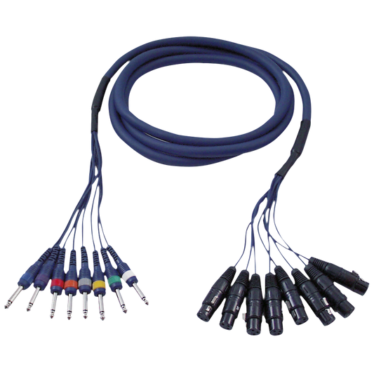Studiosnake 8 × XLR hona till 8 × teleplugg mono, 6 m
