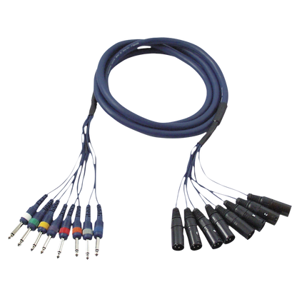 Studiosnake 8 × XLR hane till 8 × teleplugg mono, 3 m