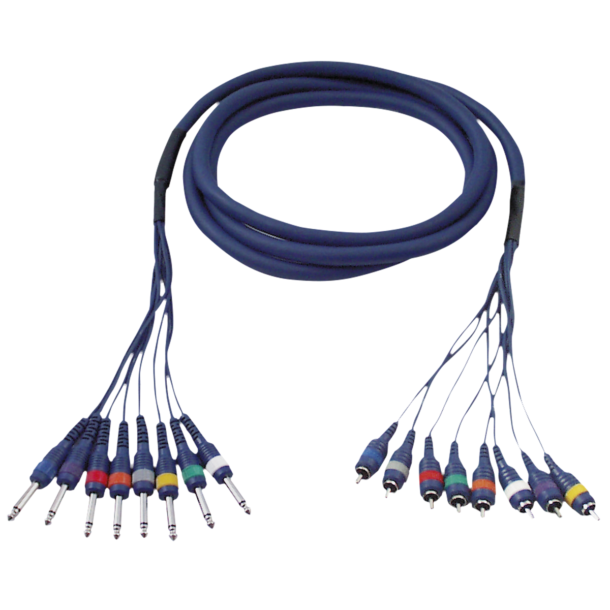 Studiosnake 8 × teleplugg mono till 8 × RCA hane, 6 m