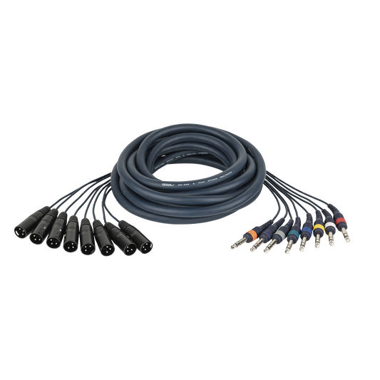 Studiosnake 8 × XLR hane till 8 × teleplugg stereo, 3 m