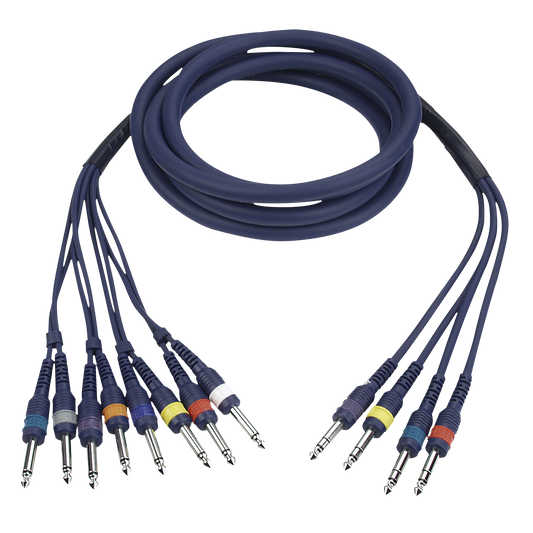 Studiosnake 8 × teleplugg mono till 4 × teleplugg stereo, 6 m