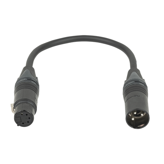 DMX-adapter 3-polig hane till 5-polig hona, Neutrik XX