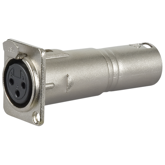 Adapter XLR 3-polig hona till XLR 3-polig hane (chassi)