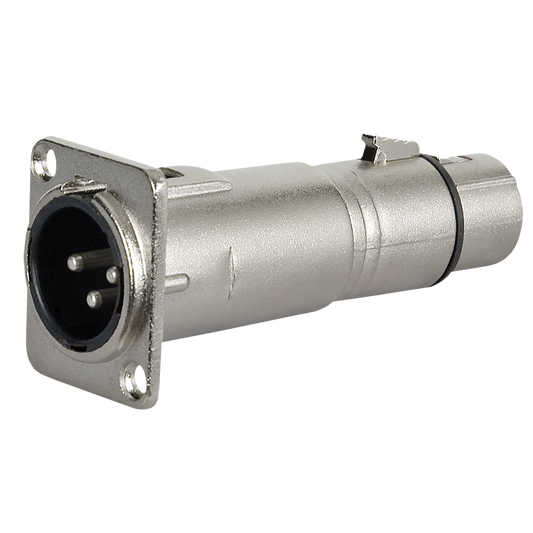 Adapter XLR 3-polig hane till XLR 3-polig hona (chassi)