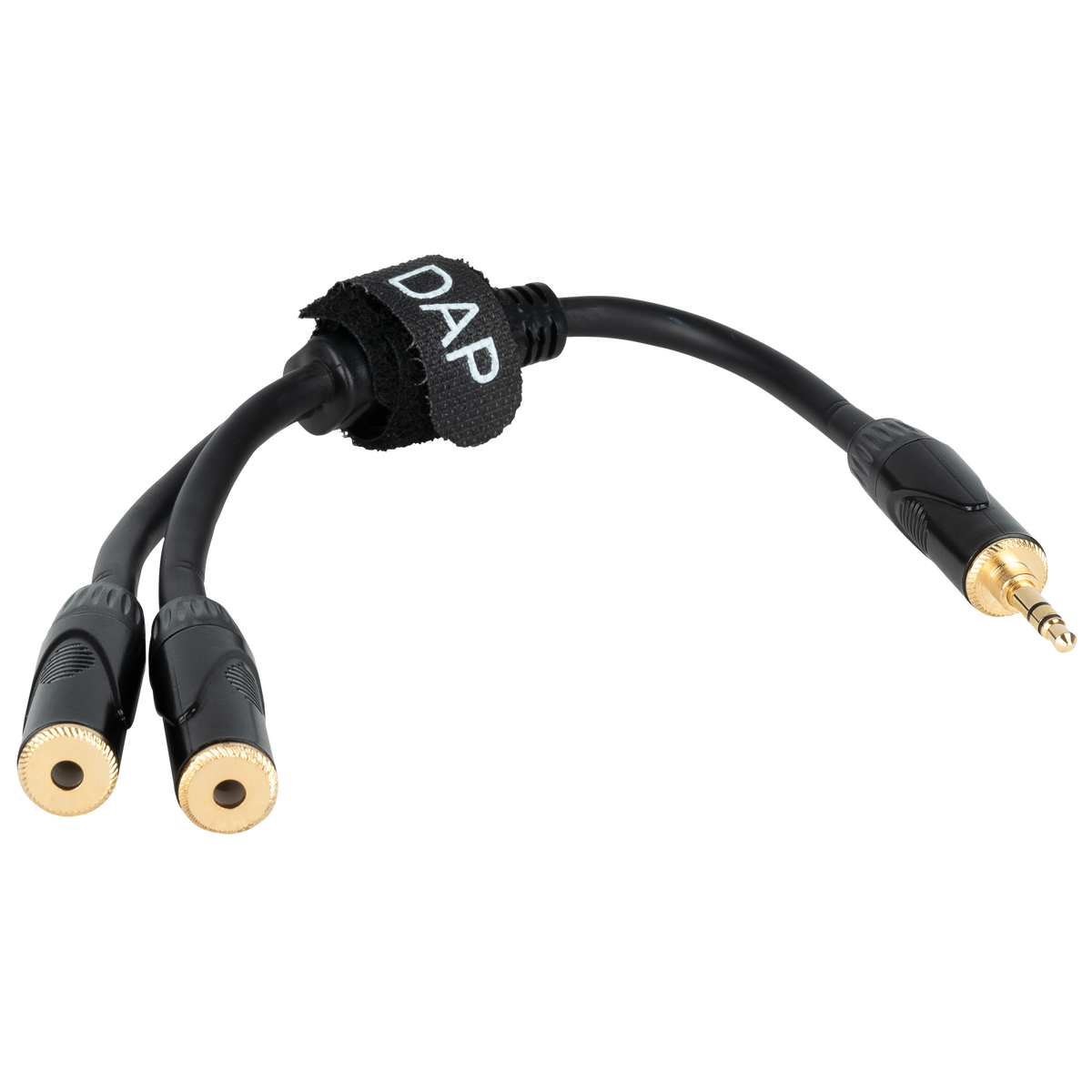 Y-kabel miniteleplugg stereo till 2 × minitelejack stereo, svart, 0,3 m