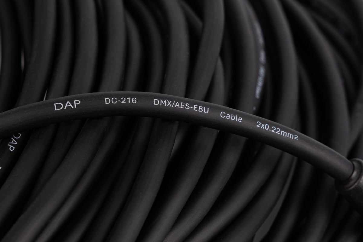 DMX/AES-EBU-kabel XLR 5-polig hane till XLR 5-polig hona, Neutrik NC5-BAG, 0,75 m