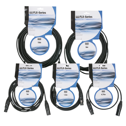 Mikrofonkabel balanserad XLR 3-polig hane till hona, X-typ, 0,75 m