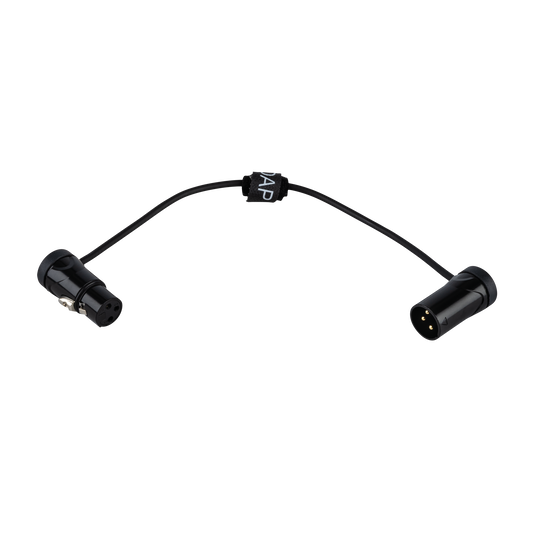 Patchkabel balanserad XLR 3-polig hane till XLR 3-polig hona, 0,30 m