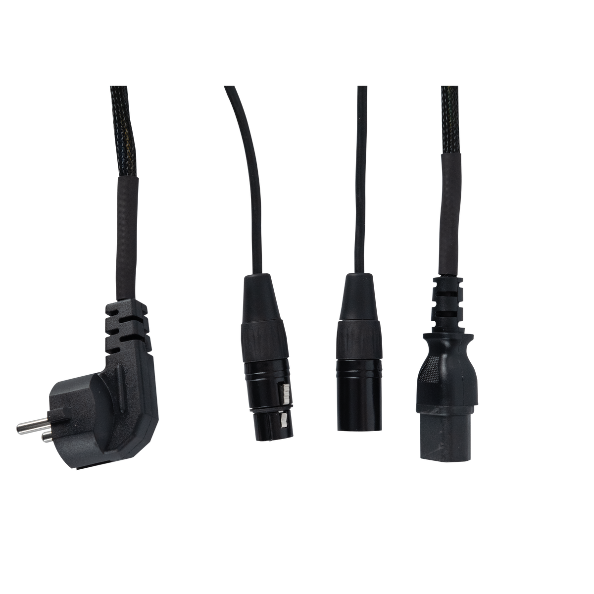 Ström-/ljudkabel Schuko/XLR hona – IEC/XLR hane, svart, 10 m