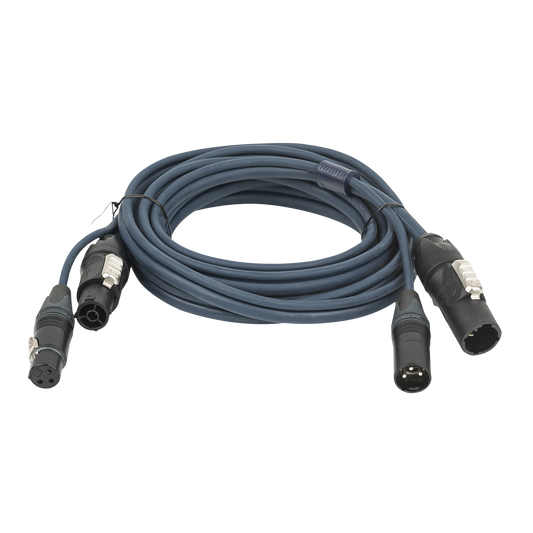 Hybridkabel powerCON TRUE1 och XLR 3-polig, DMX/ström, 10 m