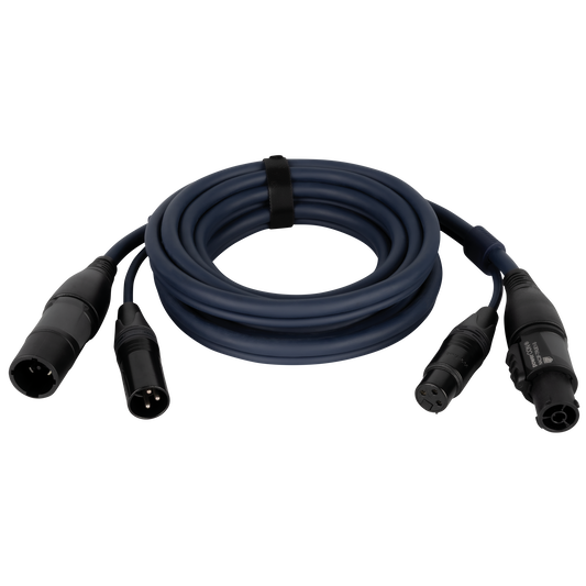 Hybridkabel powerCON TRUE1 och XLR 3-polig, DMX/ström, 3 m
