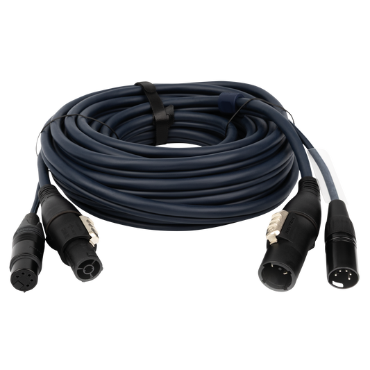Hybridkabel powerCON TRUE1 och XLR 5-polig, DMX/ström, 10 m