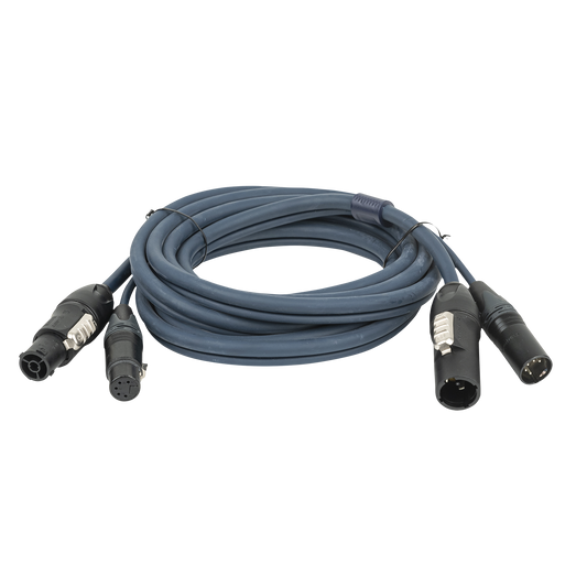 Hybridkabel powerCON TRUE1 och XLR 5-polig, DMX/ström, 3 m