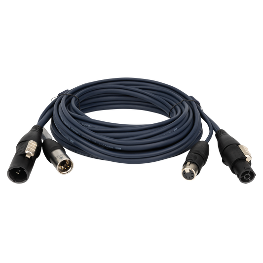 Hybridkabel powerCON TRUE1 och XLR 5-polig, IP65, DMX/ström, 6 m