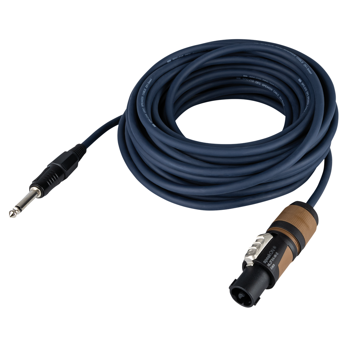 Högtalarkabel teleplugg mono till speakON hane, 2 × 1,5 mm², Neutrik, 10 m