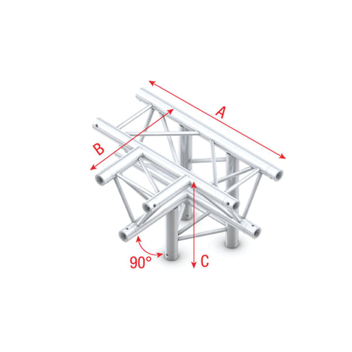 Pro-30 Triangle F-truss, T-kors + ned 4-vägs, 50 cm