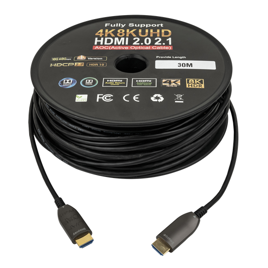 HDMI 2.0 AOC 4K fiberkabel, guldpläterad, 30 m