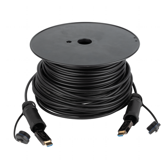 Armerad HDMI 2.1 AOC 8K fiberkabel, guldpläterad, 100 m