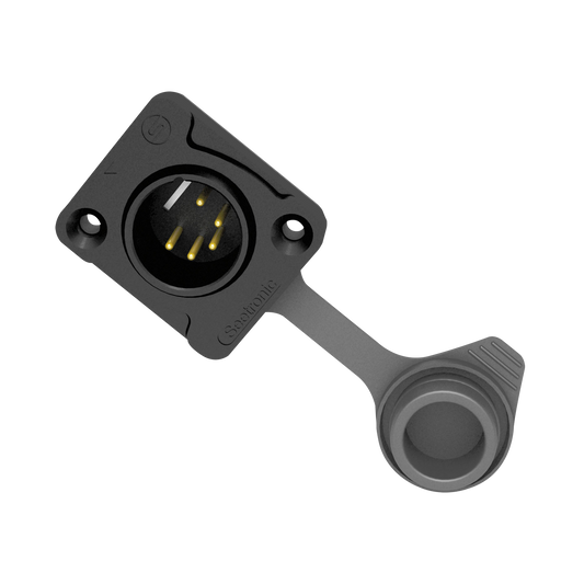 XLR-chassikontakt hane 5-polig, IP65, guldkontakter