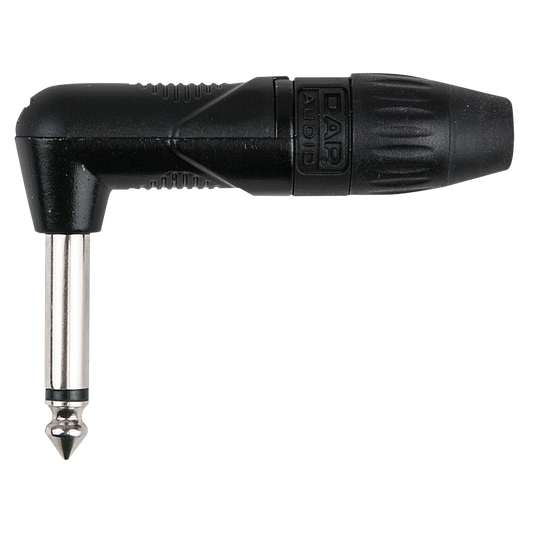 Vinklad teleplugg 6,3 mm X-typ mono, svart
