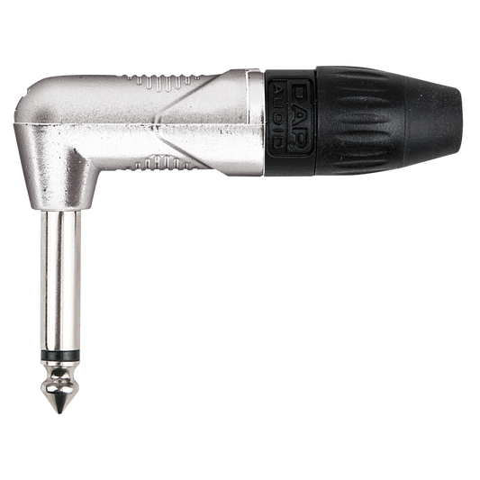 Vinklad teleplugg 6,3 mm X-typ mono, silver
