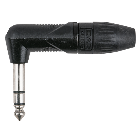 Vinklad teleplugg 6,3 mm X-typ stereo, svart