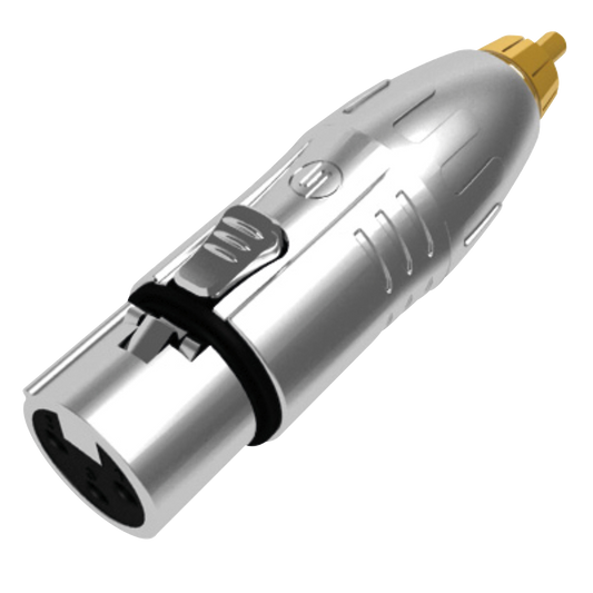 Adapter XLR 3-polig hona till RCA hane, guldkontakter