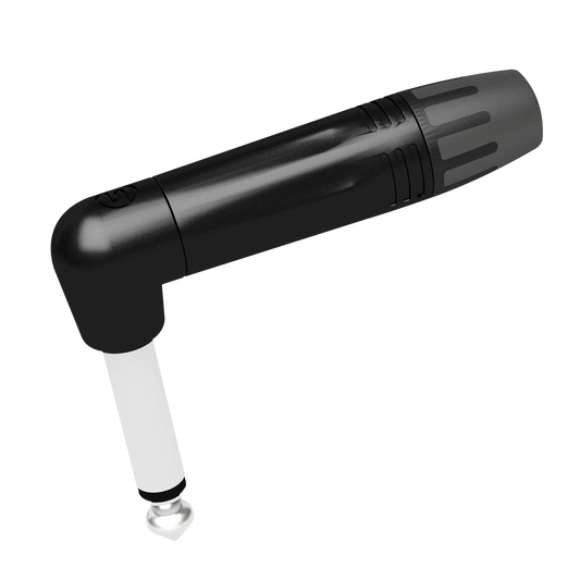 Vinklad 6,3 mm monoteleplugg, svart