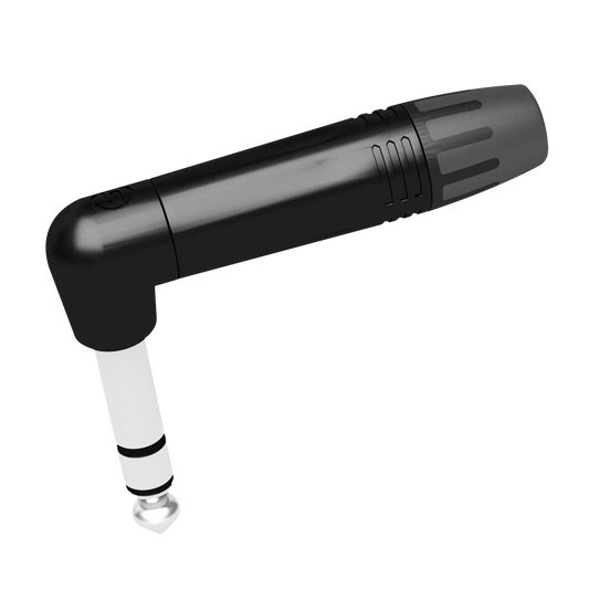 Vinklad 6,3 mm stereoteleplugg, svart