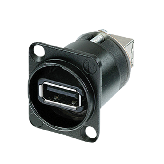 NAUSBWB – USB-genomföringsadapter A/B, D-size, svart