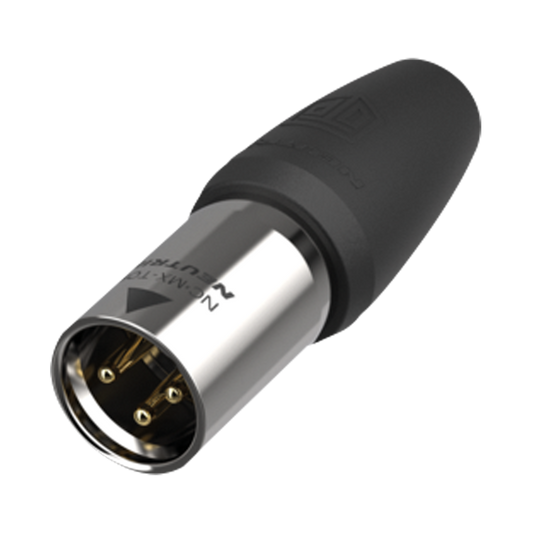 XLR-kabelkontakt hane 3-polig, TOP IP65, guldkontakter