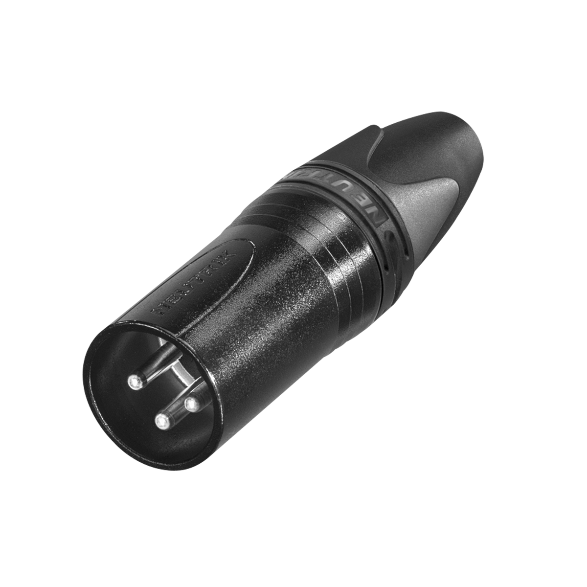 XLR-kabelkontakt hane 3-polig, XX, svart metallhus