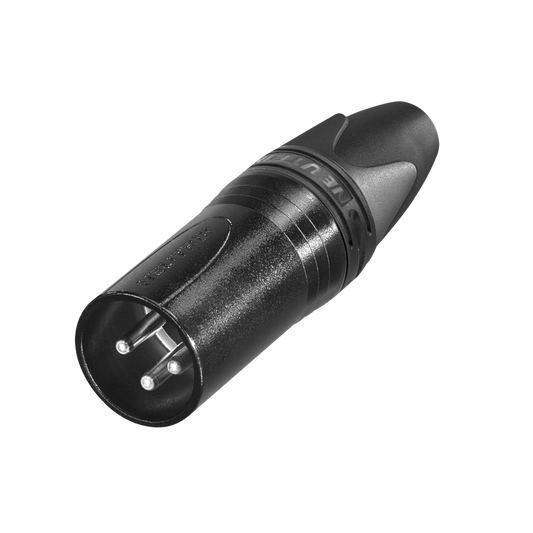 XLR-kabelkontakt hane 3-polig, XX, svart metallhus