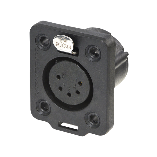 XLR-panelkontakt hona 5-polig, TOP IP65, guldkontakter