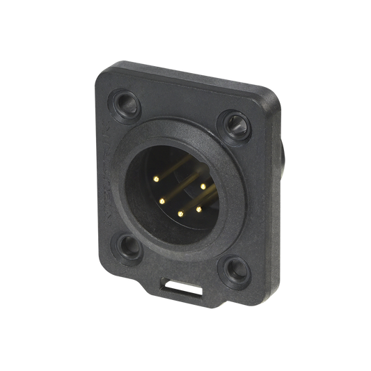 XLR-panelkontakt hane 5-polig, TOP IP65, guldkontakter