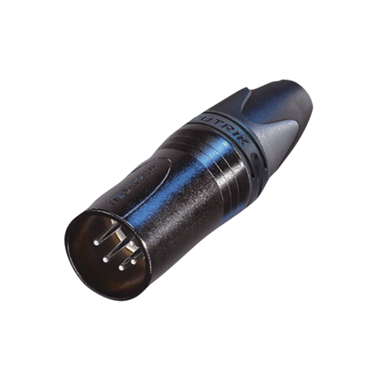 XLR-kabelkontakt hane 5-polig, XX, silverkontakter, svart