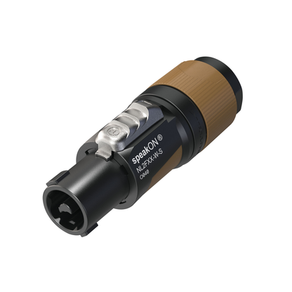 speakON-kabelkontakt 2-polig, kabel 6–12 mm, svart/brun
