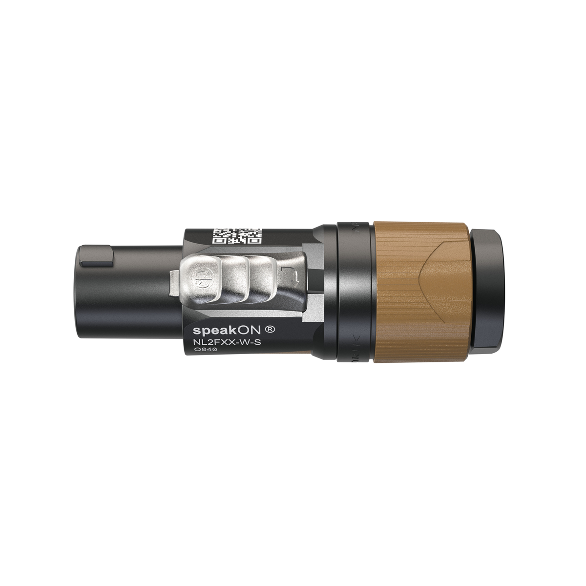 speakON-kabelkontakt 2-polig, kabel 6–12 mm, svart/brun