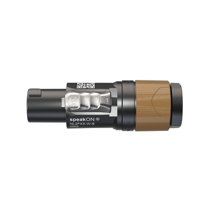 speakON-kabelkontakt 2-polig, kabel 6–12 mm, svart/brun
