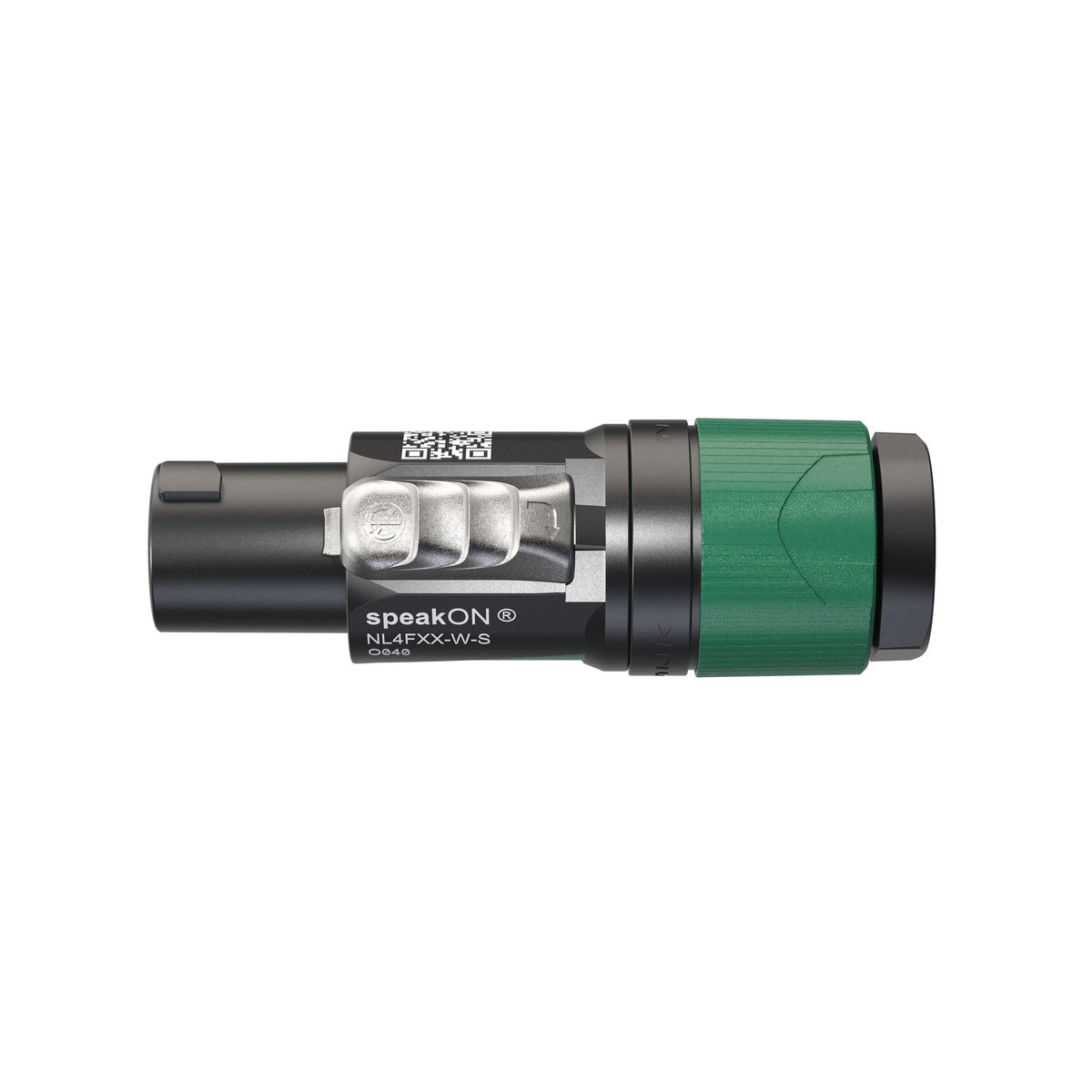 speakON-kabelkontakt 4-polig, kabel 6–12 mm, svart/grön
