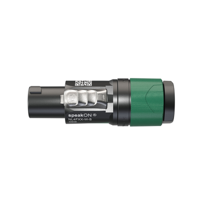 speakON-kabelkontakt 4-polig, kabel 6–12 mm, svart/grön